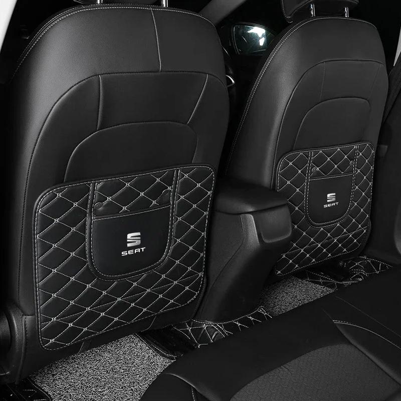 Car Seat Back Storage Protective Pad Prevent Kick Mat for Seat Leon FR Altea Ibiza Toledo Cordoba Arona Ateca Alhambra MK3