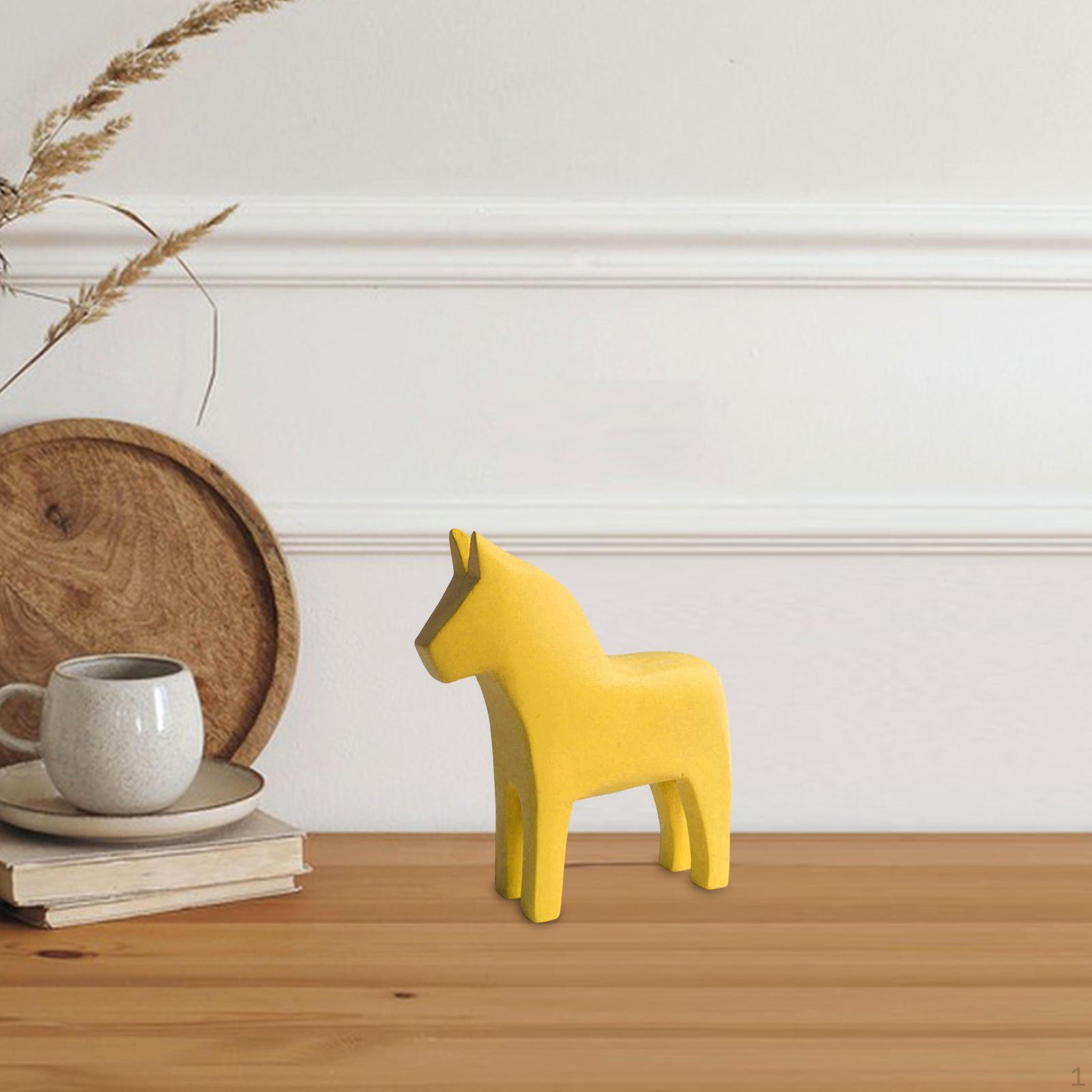 

Swedish Figurine Decor Spring Festival Gift Desktop Ornament Wooden Hand Carved for Shelf Party жовтий