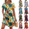 Dresses For Women Short Sleeve O Neck Casual Dresses Waist Maternity Dress With Pockets