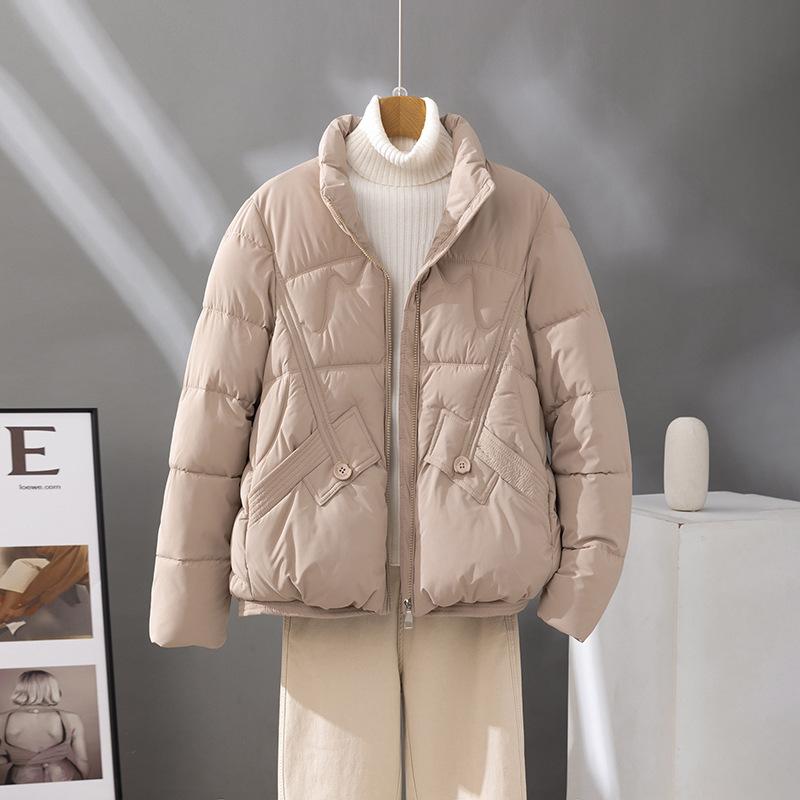 Cross-border autumn and winter new light cotton clothes women's short fashion foreign style loose stand-up collar warm jacket