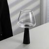 Retro Black Pillar Glass Simple Cool Round Glass Cups Creative Handmade Glass Wine Glasses  Champagne Mojito Cocktail Cups Gifts