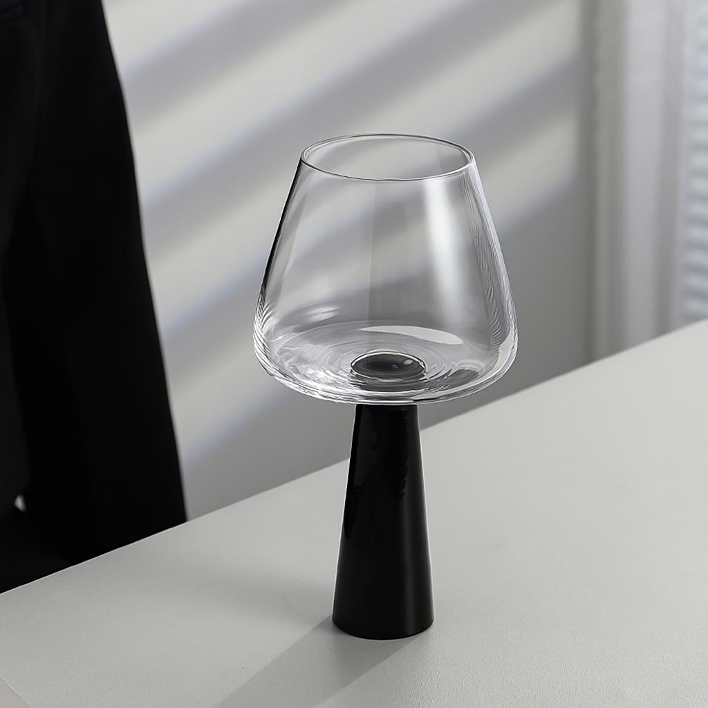 Retro Black Pillar Glass Simple Cool Round Glass Cups Creative Handmade Glass Wine Glasses Champagne Mojito Cocktail Cups Gifts