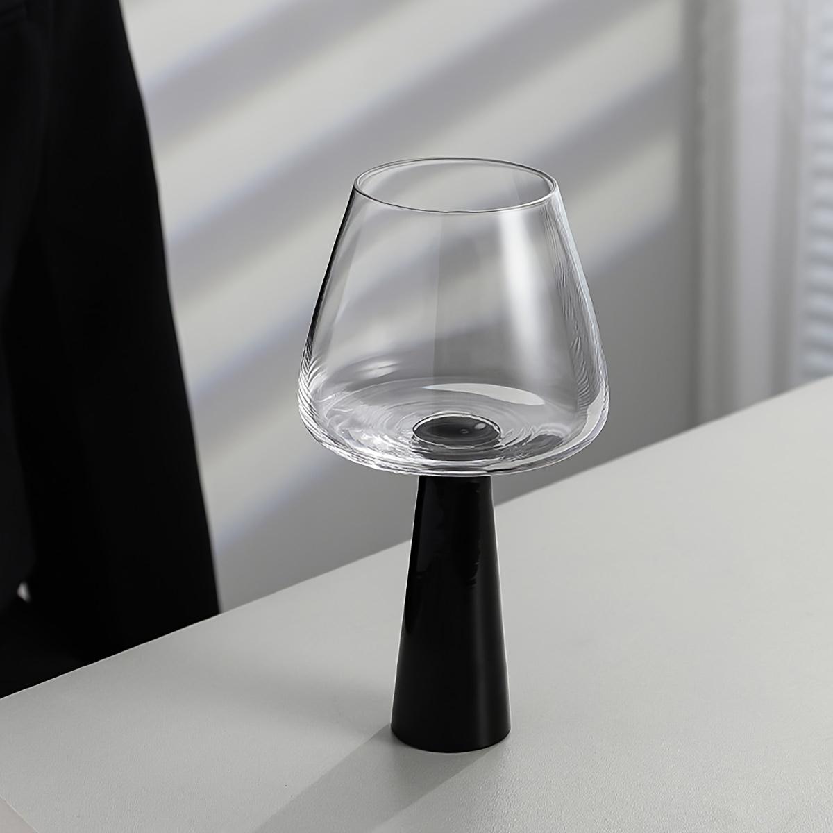 

Retro Black Pillar Glass Simple Cool Round Glass Cups Creative Handmade Glass Wine Glasses Champagne Mojito Cocktail Cups Gifts 301-400ml