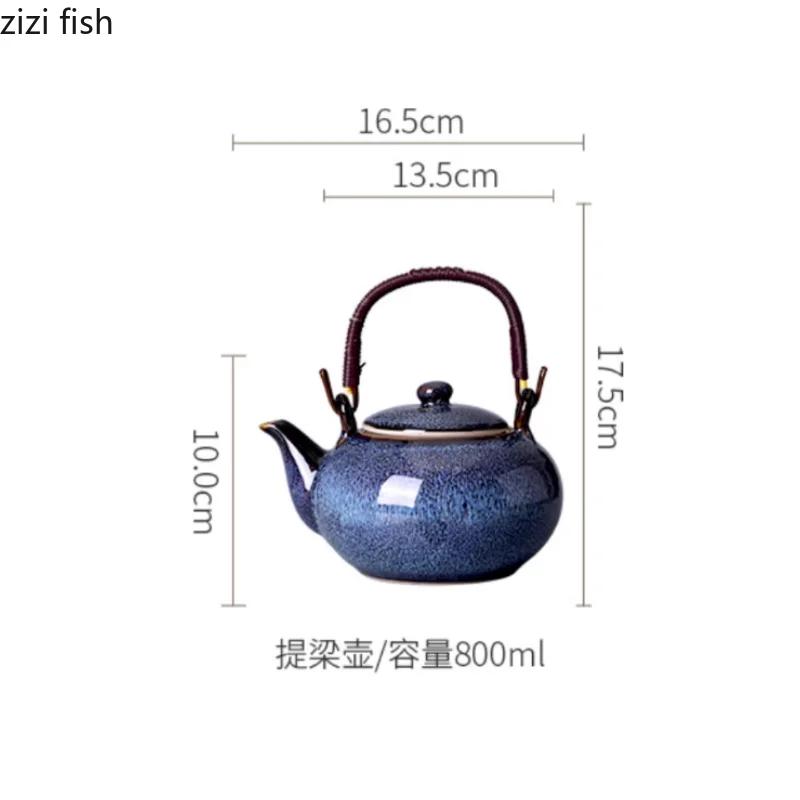 Large Capacity Ceramic Teapot Lifting Beam Pot Tea Kettle Filter Pot Tea Infuser Home Creative Brewing Utensils Single Pots
