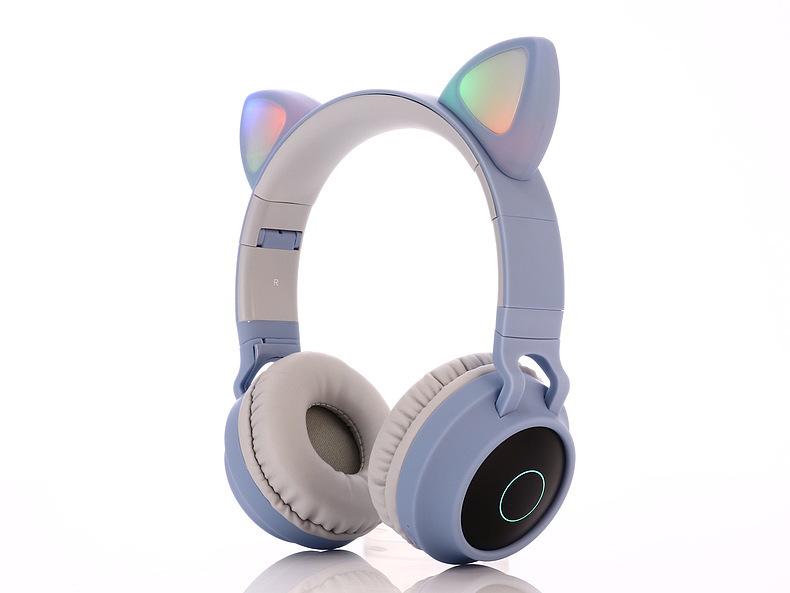 Cat Ear Luminous Bluetooth Headset: Over-Ear Wireless Headphones Compatible with Mobile Phones
