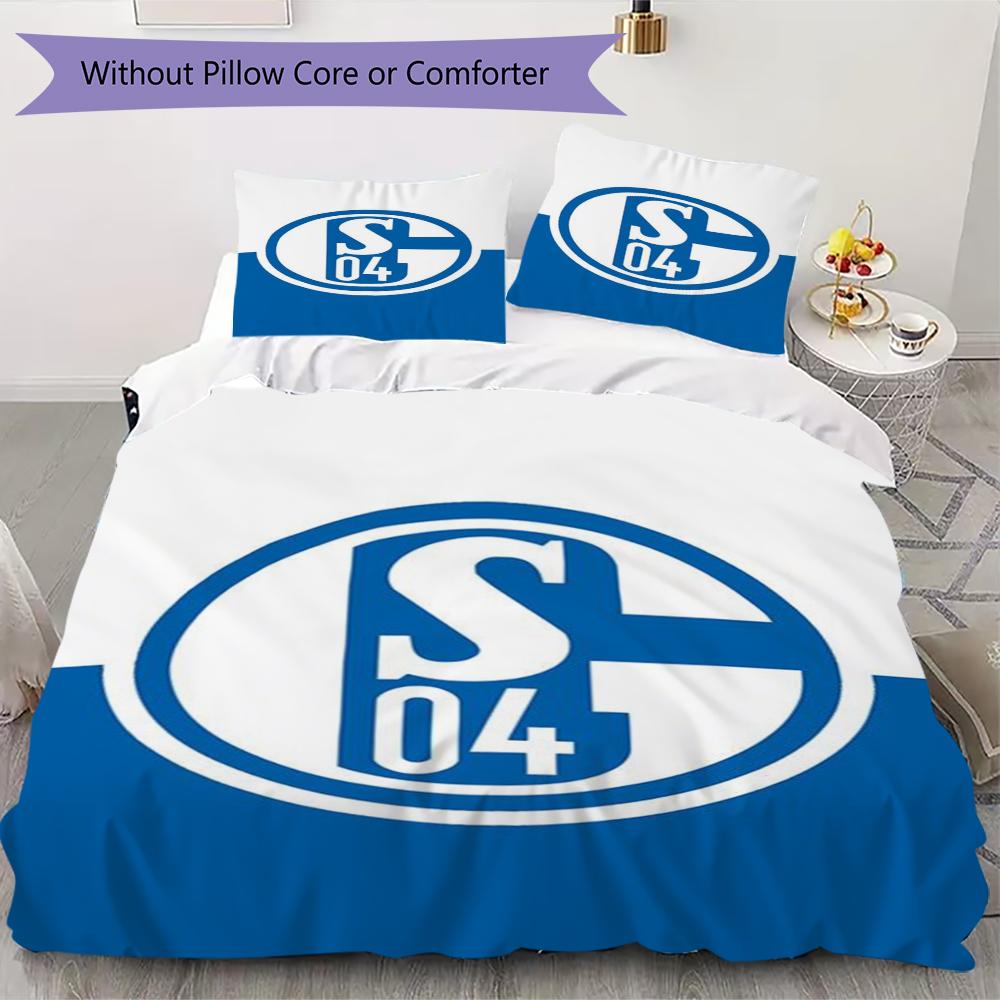 

FC Schalke 04 Pattern Bedding uilt Set uilt Cover Pillowcase Home Decoration Birthday Gift (1 * duvet cover + 2 * pillowcase without core)50 135x200cm