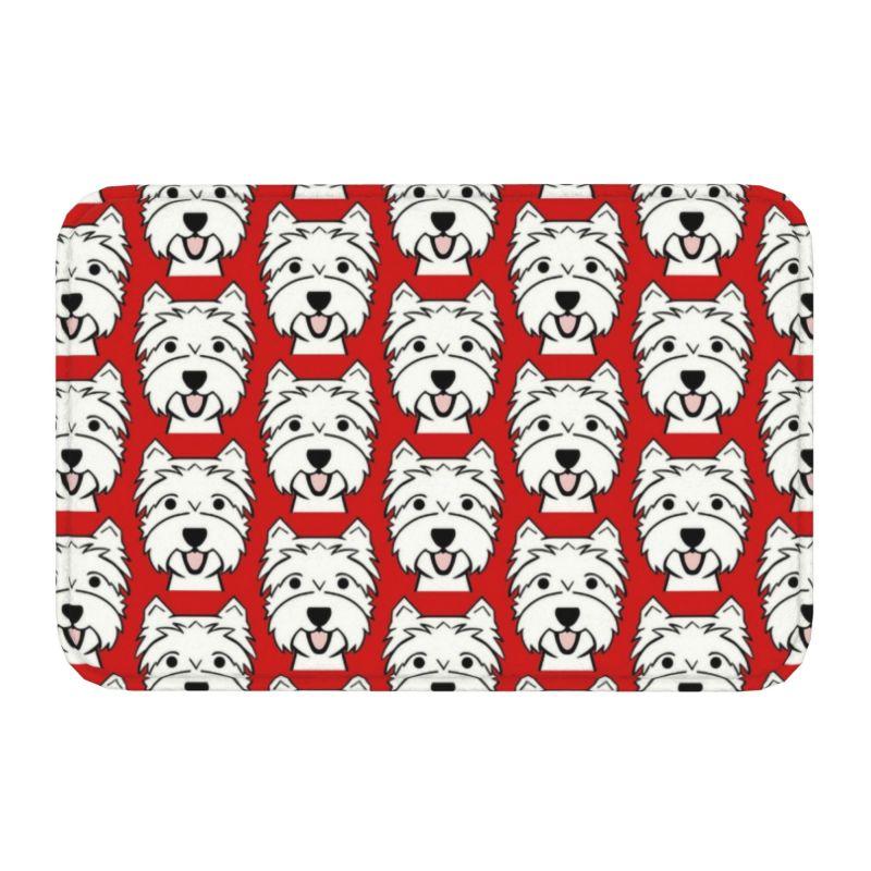 Tapis de porte mignon West Highland White Terrier Chien Tapis d'entrée Antidérapant Extérieur Absorbant Westie Chiot Tapis d'entrée Tapis de tapis d'entrée de jardin 40cmx60cm