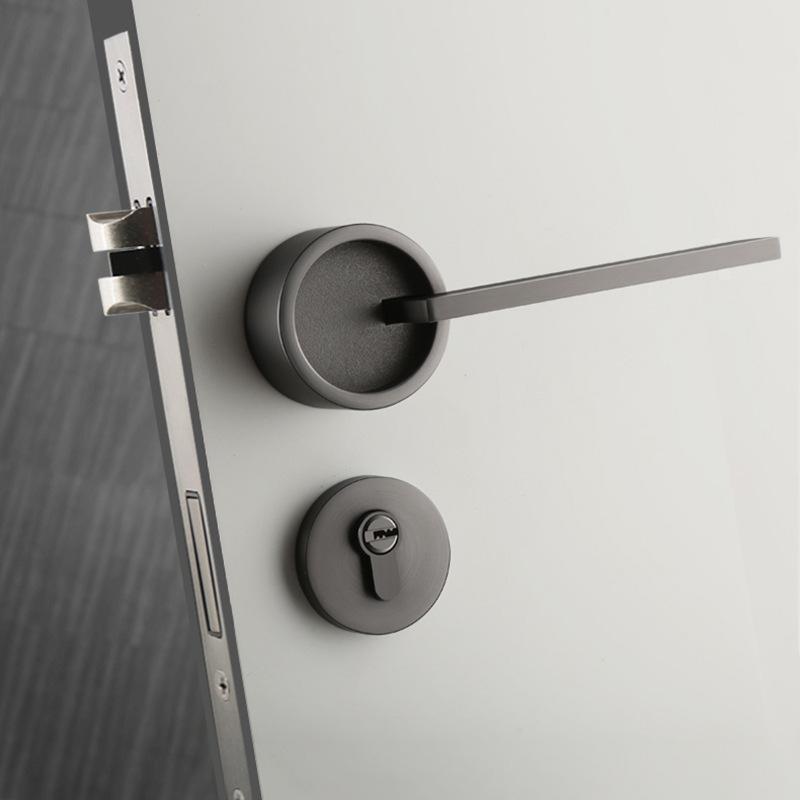 Zinc Alloy Bedroom Door Lock Magnetic Silent Locks Doorknob Yellow Antique Copper Split Lock Home Door Hardware Safety Locks