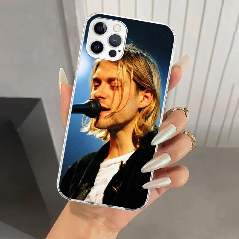 

Retro Singer Kurt Cobain Phone Case for Iphone 17 Air 16 15 Plus 14 13 Mini 12 11 Pro Max 16E 7 8 SE 2020 Soft Funda Print Shell iPhone 12 Pro Max