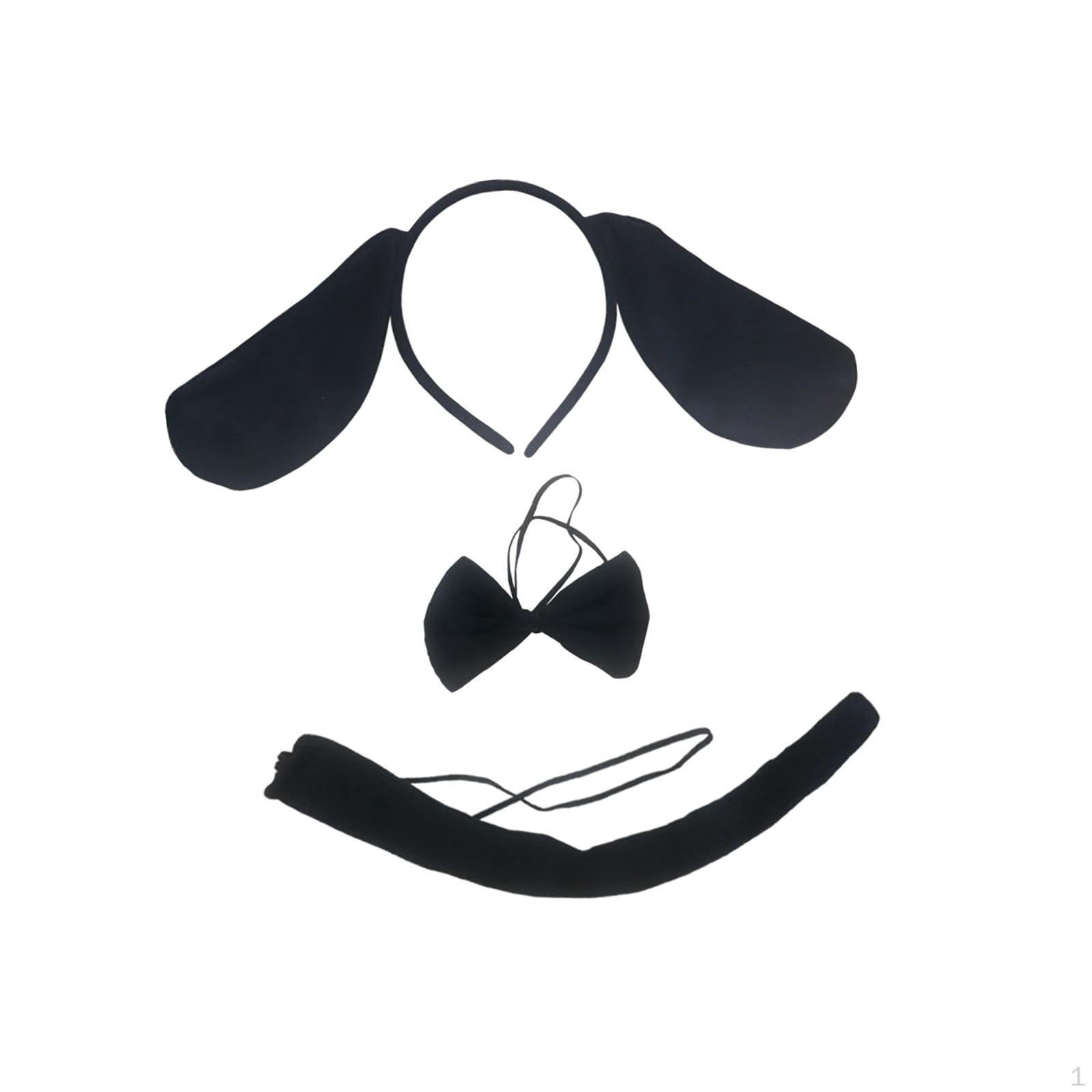 

3 шт., повязка на голову с собачьими ушками, галстук-бабочка, хвост, костюм, комплект нарядного платья, аксессуары