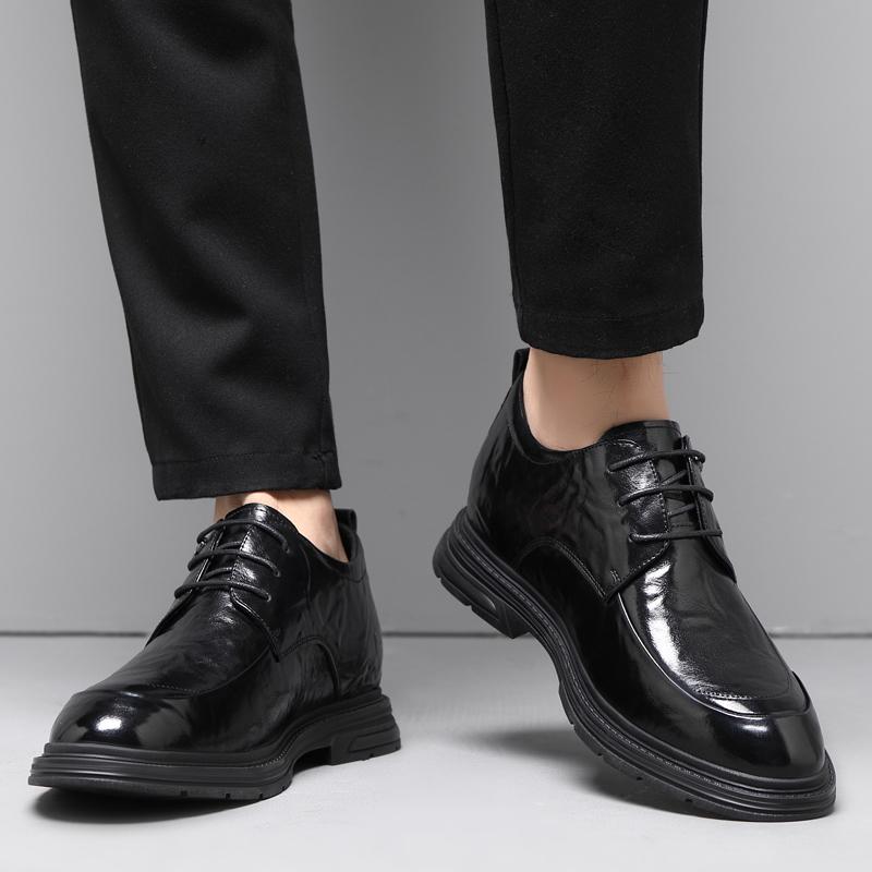 Nové Pánské 6/8CM Platformové Boty z Hovězí Kůže Zvyšující Výšku Pánské Boty do Kanceláře Business Svatba Zvedací Boty Pánské Zvedací Oblekové Boty