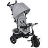 6 In 1 Kids Trike with Parent Handle, Canopy, 5-point Seat Belt, Storage, Footrest, Brake, for 1-5 Years, Grey