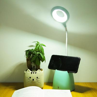 Lámpara de escritorio flexográfica, lámpara de mesa Led táctil regulable con abrazadera, luz de lectura de libros, portalápices para estudio, iluminación de oficina, carga USB