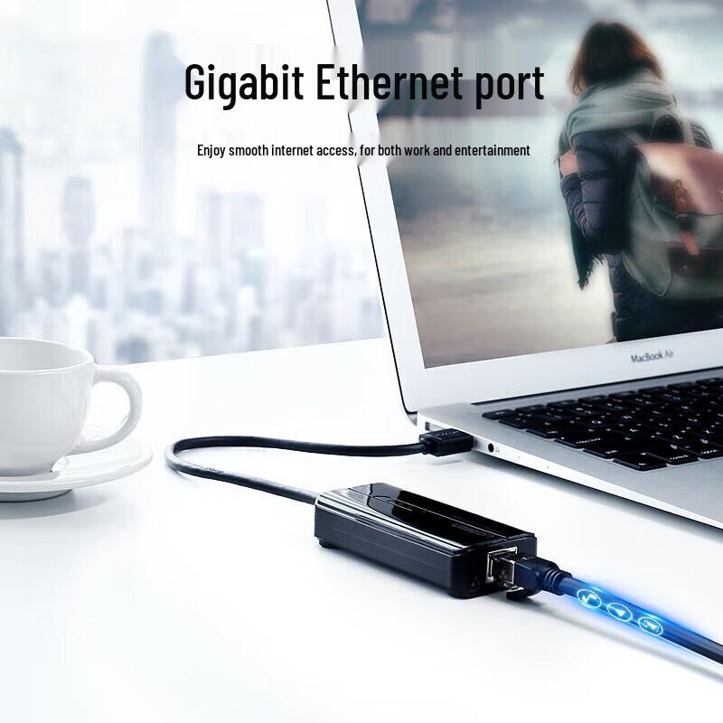 UGREEN CR102 USB 3.0 Gigabit Ethernet Adapter with 3-Port Hub