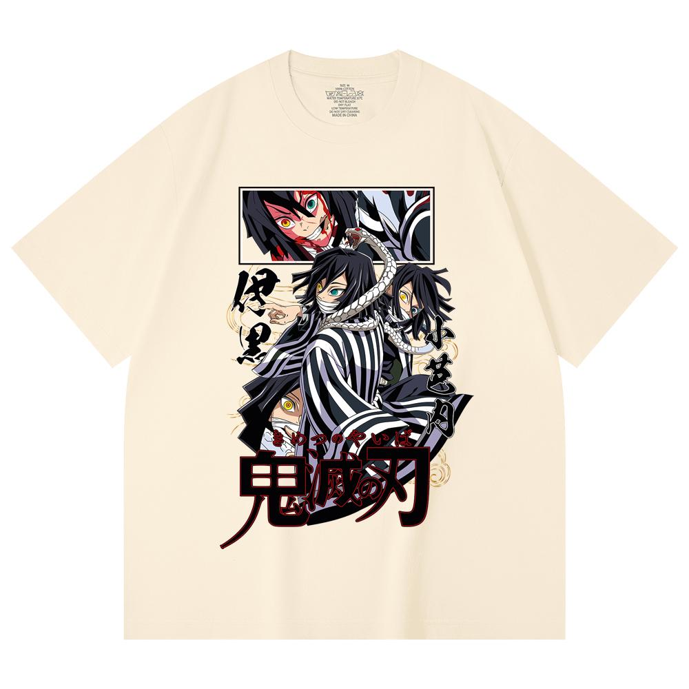 230 Gsm 100% Cotton Demon Slayer V95 Iguro Print Unisex Heavy Cotton T Shirt