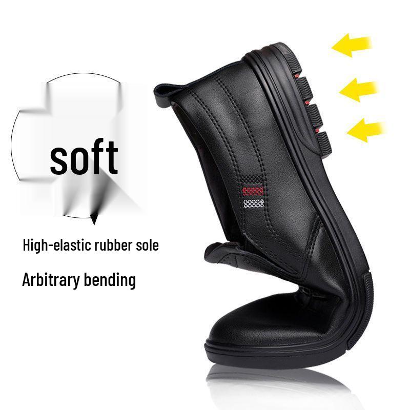 Męskie letnie wsuwane buty skórzane biznesowe casual - Oddychające i lekkie z miękką podeszwą.