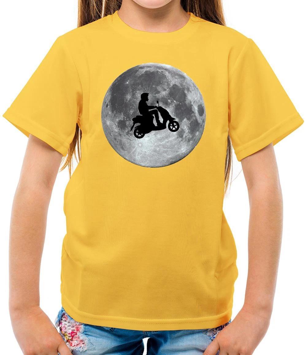 Мопед Луна - Детская футболка - Мотоциклист на скутере Подарок на мотоцикл Велосипед 120