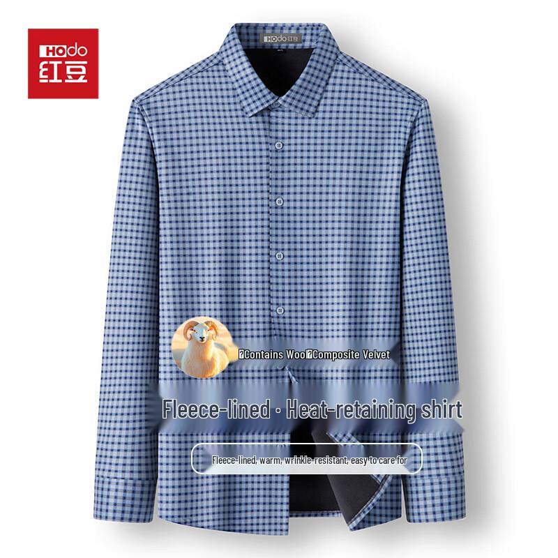 Men s Wool Blend Fleece Lined Plaid Shirt 40