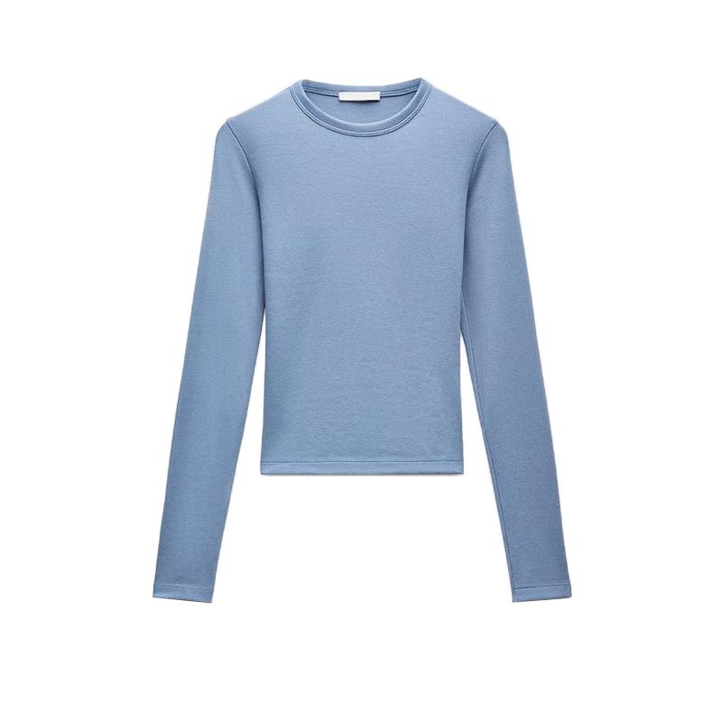 Spring New Women's Clothing Casual Bottoming Shirt Tops Cotton and Modal Blended Long Sleeves T-shirt 4424809