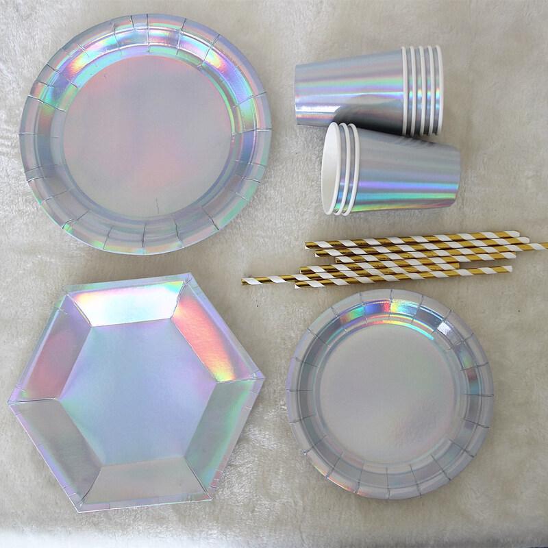 OIMG Disposable 9-inch Round Laser Paper Plates