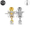 G23 Titanium Alloy Internal Thread Piercing with Flower Pendant Ear Bone Nail