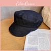 Street Color Solid Style Navy Flat Top Cap Breathable Fabric Urban Wear Casual