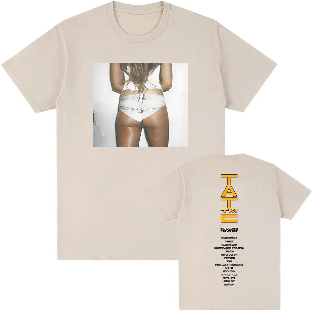 2025 Album Tak Blisko Czegoś Nadruk T-shirt Tate Mcrae Piosenkarka Bawełniany T-shirt Męski Damski Odzież Hip Hop Lato Koszulka Streetwear Bluzki