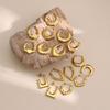 Geometric Irregular Hammered Stainless Steel Stud Earrings - Fashionable and Versatile Ear Ornaments for Women