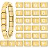 Fashion Golden 26 Letters A-Z Italian Links Charm Beads 9mm Stainless Steel Bracelet Jewelry DIY Hand Making