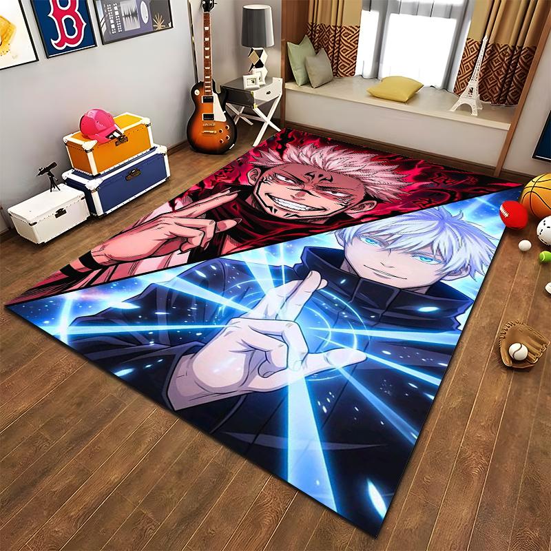 Duel of Flames and Frost Anime Style Carpet Suitable for use as an anti-slip game mat for living room and bedroom sofas
