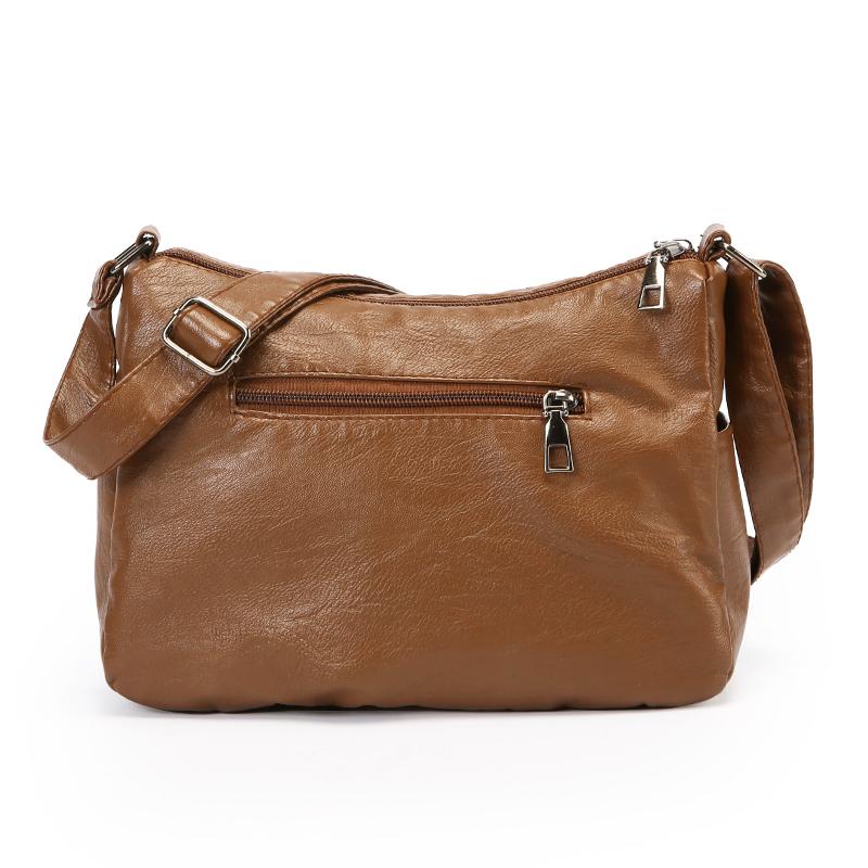 Women's Crossbody Bag Soft Leather Shoulder Bag Middle-Aged Mother Bag