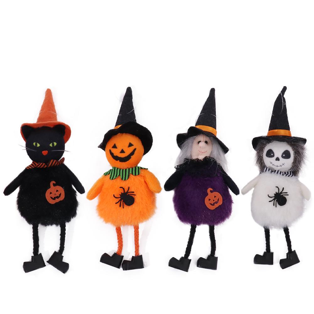 Plush Pumpkin Witch Doll Hanging Halloween Decor