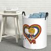 Laundry Collector Rainbow Brite With Rainbow Heart Folding Laundry Basket Large Storage Baby Washing Basket Home Organizer
