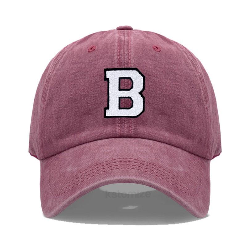 Initial Letter A-Z Embroidery Baseball Cap For Men Womne High Quality Washed Cotton Dad Hats Team Sport Visors Snapback Caps
