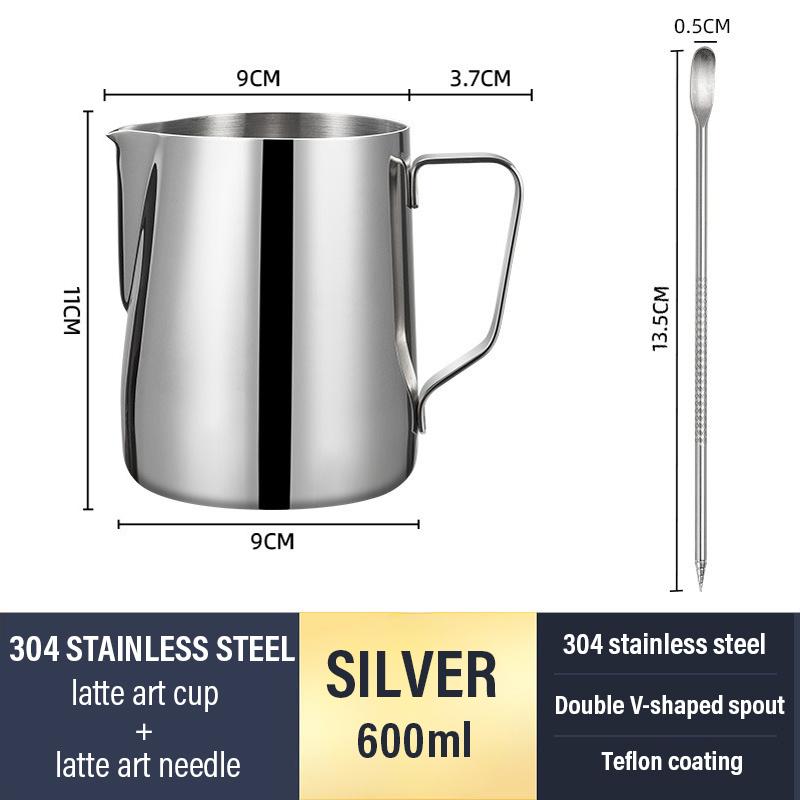 350/600ML Coffee Milk Jugs Stainless Steel Espresso Steaming Pitcher for Latte Art Milk Jug Frother Cup Bar Coffee Accessorie