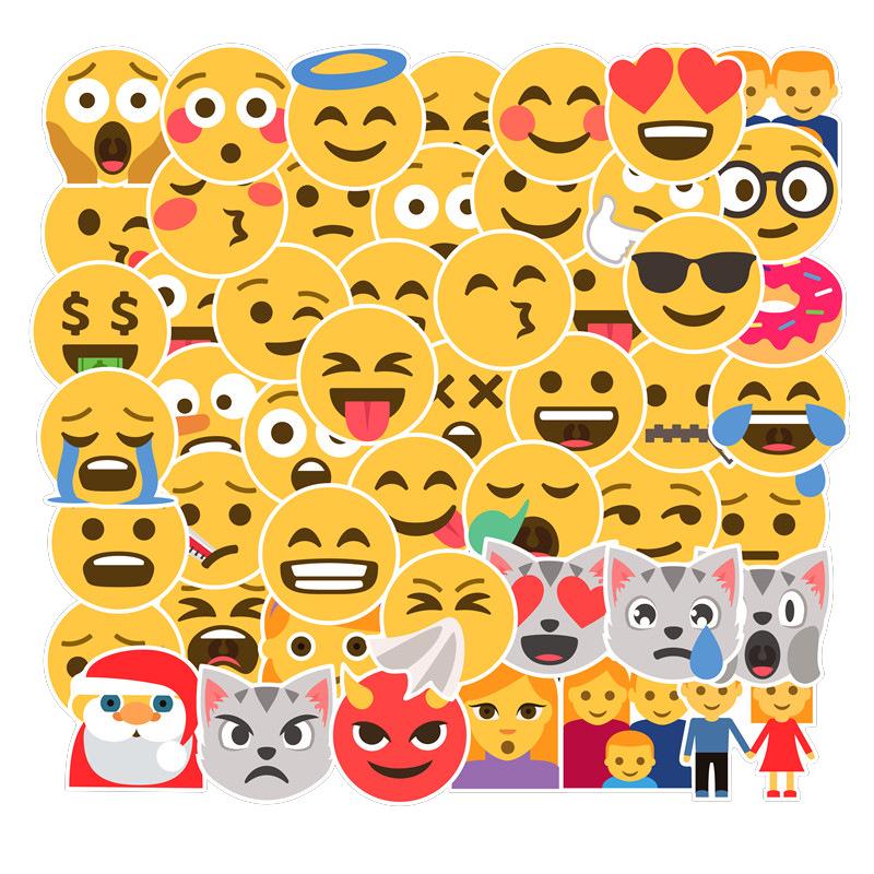 50-100 Emoji Smiley Face Stickers for Planners, Notebooks, Cars, Stationery, and Suitcases