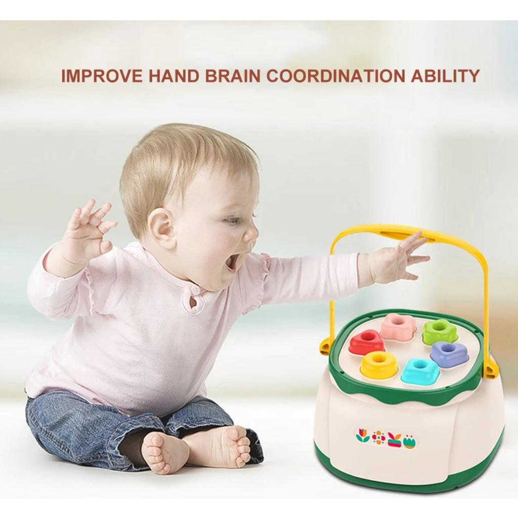 4in1 Baby Montessori Toy Toddler Fine Motor Skills Training Beads Toys Shape Sorting Blocks for Baby Preschool Sensory Activity
