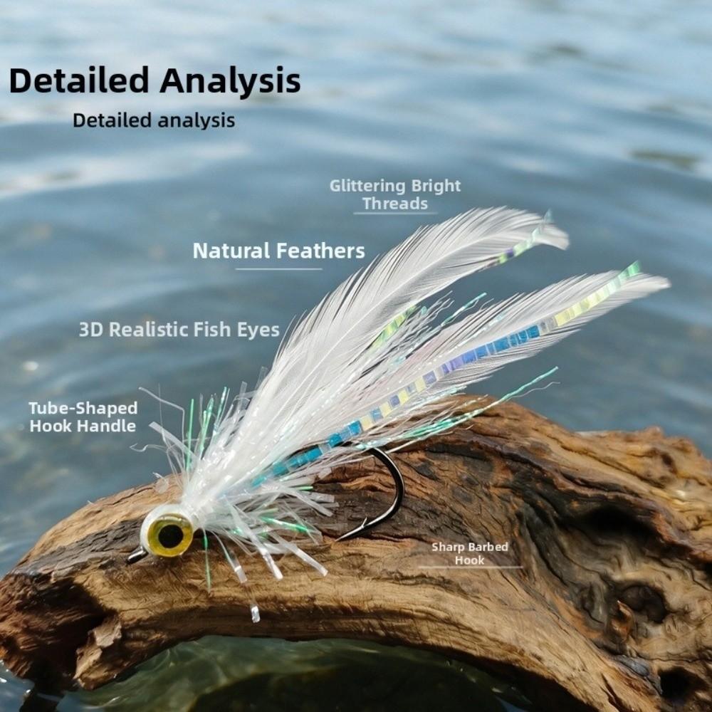 4pcs Lightweight Streamer Fly Lure Long-Lasting Fishing Flies Set Fly Fishing Lure  River Fishing