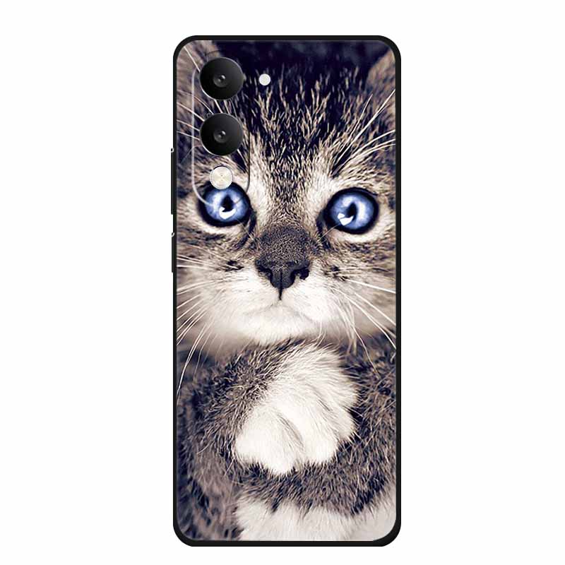 Phone Case For Vivo T4 Lite 5G Soft Silicone Cover Black TPU Cases For Vivo T 4Lite T 4 Lite Funda Back Protective Para Bumper