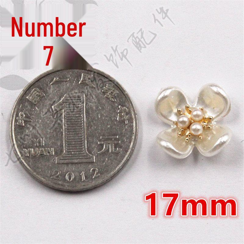 ABS Imitation Pearl Large Flower Center with Three, Four, and Five-Petal Options