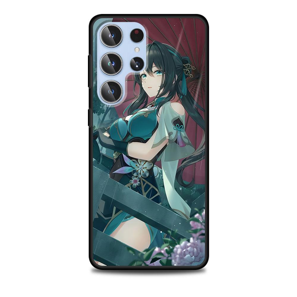 Ruan Mei Honkai Star Rail Case for Samsung Galaxy S23 S21 S20 FE S24 S22 Ultra S10 S10e S9 Plus Soft Black TPU Phone Cover