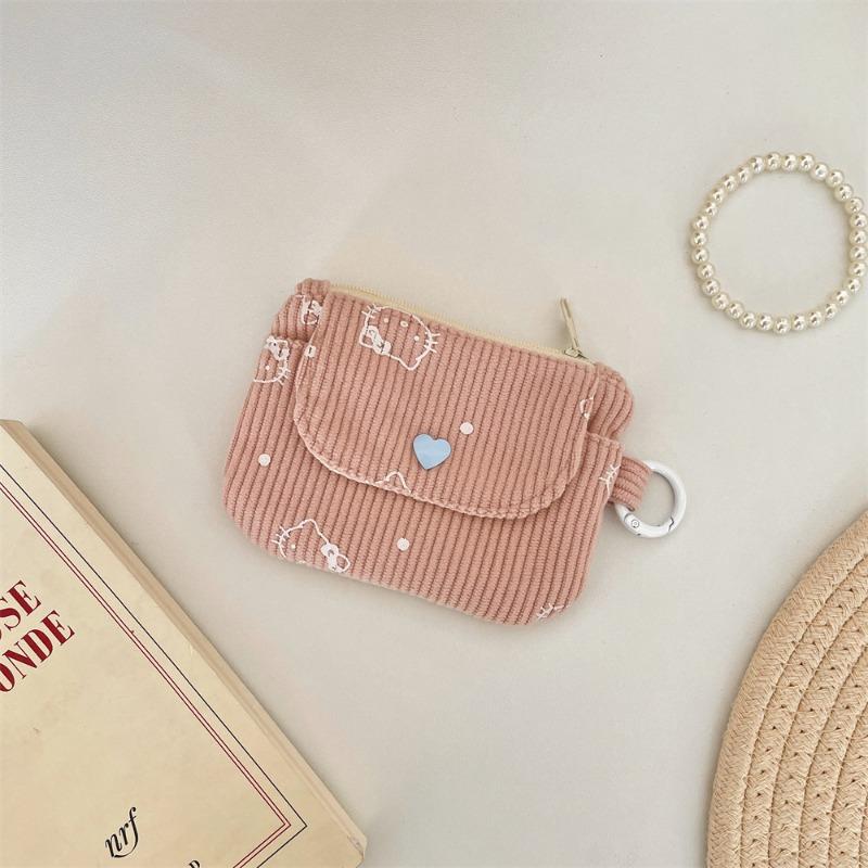 Corduroy Card Holder, Coin Storage Bag, Women's Wallet, Zipper Card Holder, Bank Card Card Pouch