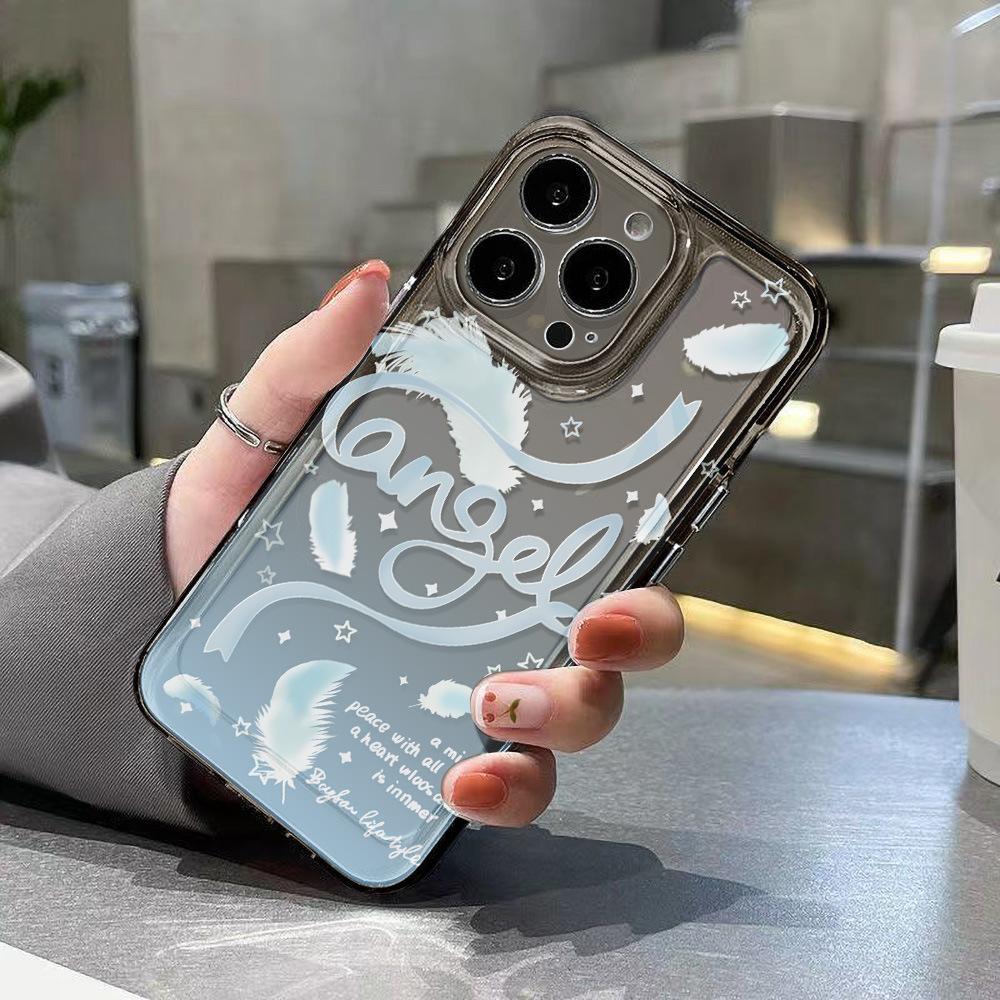 Applicable To iPhone17promax Snow Feather Space Phone Case Apple 16 Pro Transparent 15/14 Niche