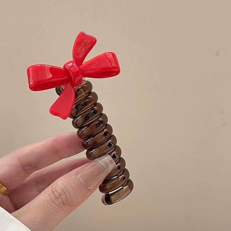 Elastische Telefondraht-Haargummis für Damen und Mädchen, einfarbige Haarbänder, Spiralspule, Gummiband, Pferdeschwanz, Kopfseil, Haar-Accessoires