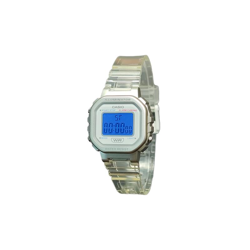 CASIO Customized watch modified series colorful horizontal striped mirror LA-20WHS-7A modified-Silver LA-20WHS-7A--Silv-BaiSeBiaoPanLanSeBiaoJing синий