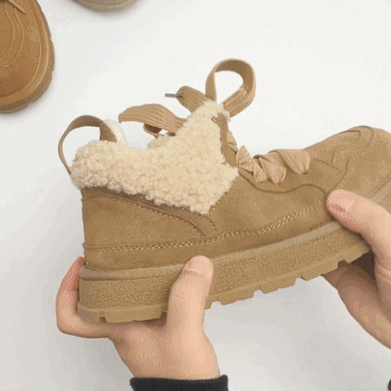 Platform Women Fur Ankle Boots Suede Flats Warm Shoes Casual Snow Boots Woman Trend Short Plush Cozy Sneakers