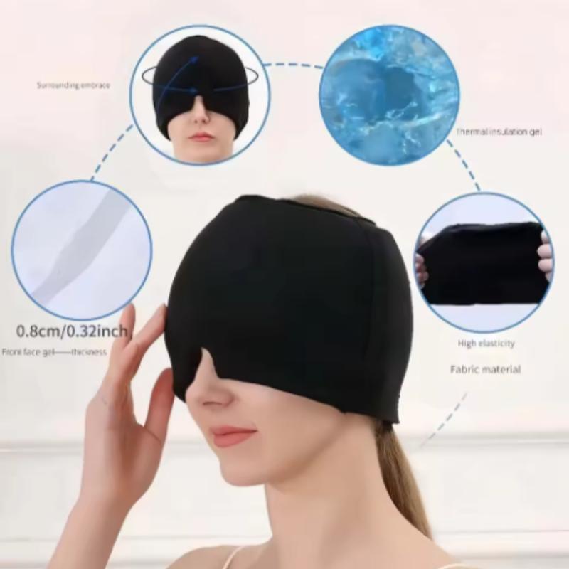 Form Fitting Gel Ice Headache Migraine Relief Hat Cold Compress Therapy Cap Relaxation Eyeshade Cover Shade