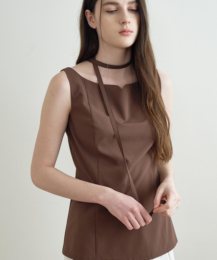 MAKE A TOAST Boat Neck Heartline Top Brown Mbfsto013Br