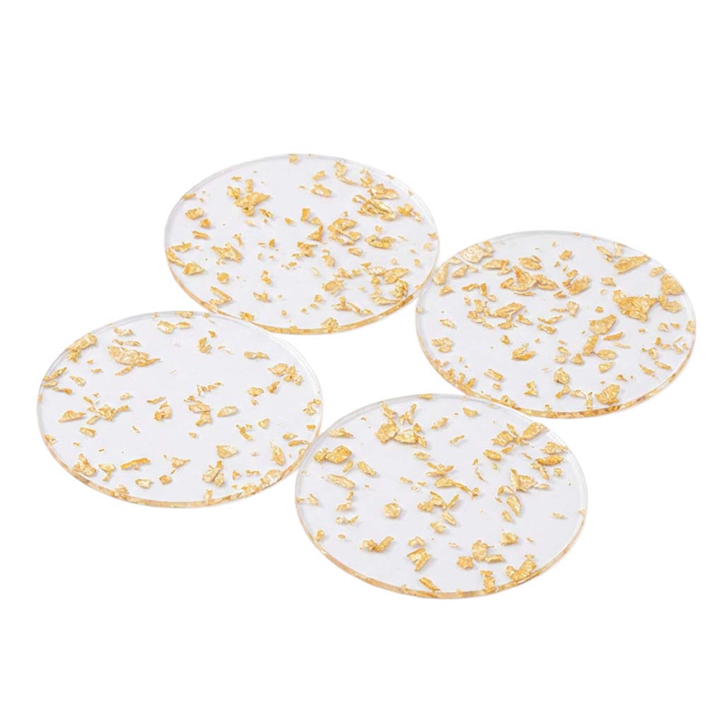 

6PCS Acrylic Coaster Waterproof Heat Resistant Nordic Style for Home Office Decor Round