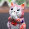 Cute Figurine by Waza no Kutani Praying Feng Good Japanese Home Grand 60th 70th 77th 88th Maneki-neko (Lucky Cat) Kura, Ware, Cat, Momomori, Shui,